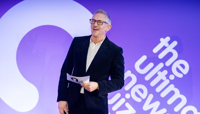 Gary Lineker hosting the Ultimate News Quiz