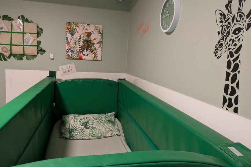 Bedroom image from the jungle bedroom at Squirrels