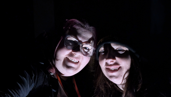 Cat and Hollie in a Crypt