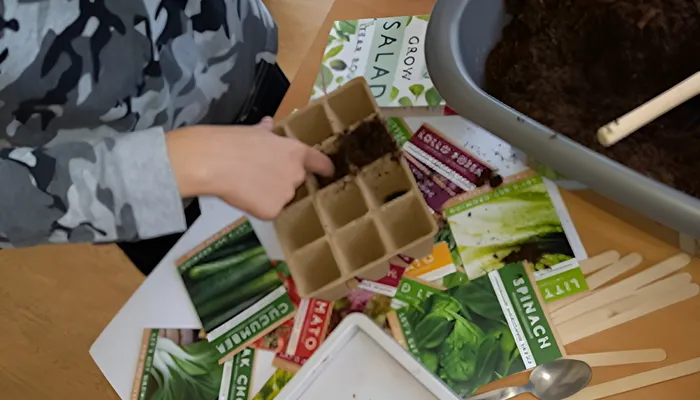 Planting activity with the Bucks Activity Project