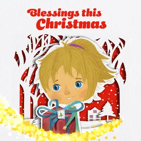 Child smiling and holding a present
