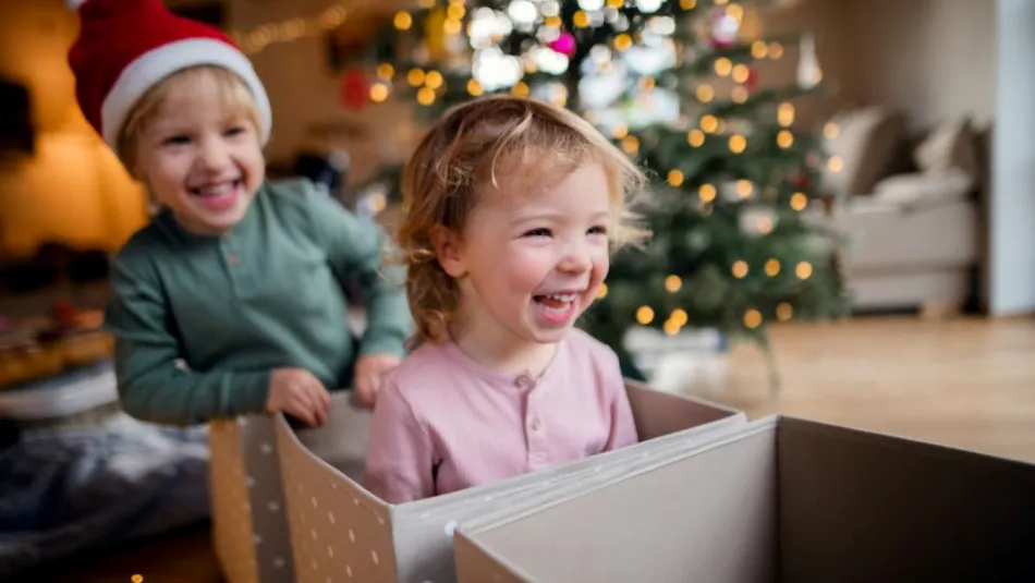 Children playing at Chrsitmas