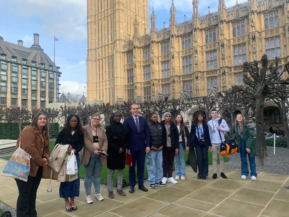 Children's Minister meets young people outside parliament