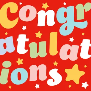 Congratulations typography multicoloured
