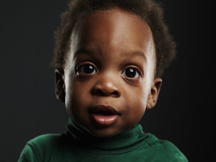 Curious looking young boy