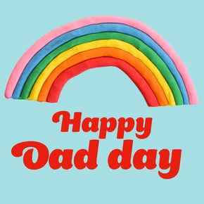 Happy dad day eCard with playdough rainbow
