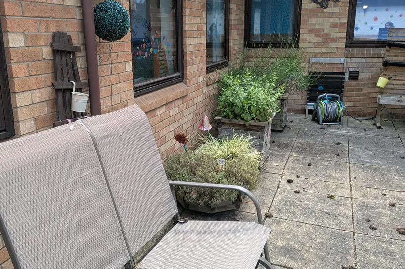 Garden bench at Squirrels