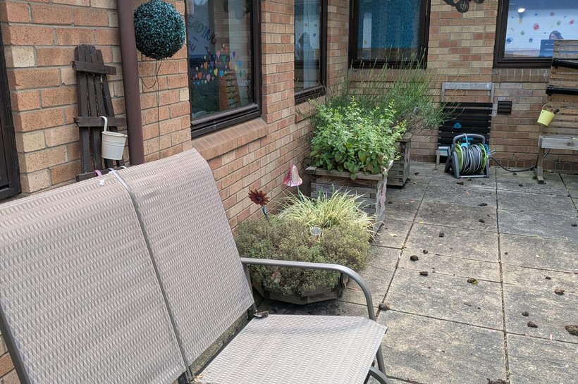 Garden bench at Squirrels