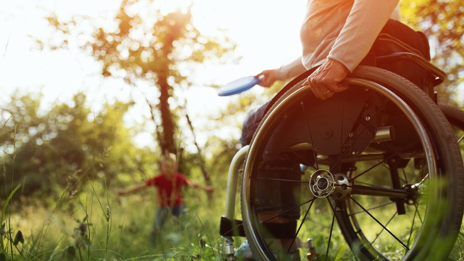 Grandmother in wheelchair throwing frisby to Grandson in the park.jpg