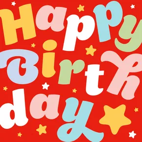 Happy birthday typography multicoloured