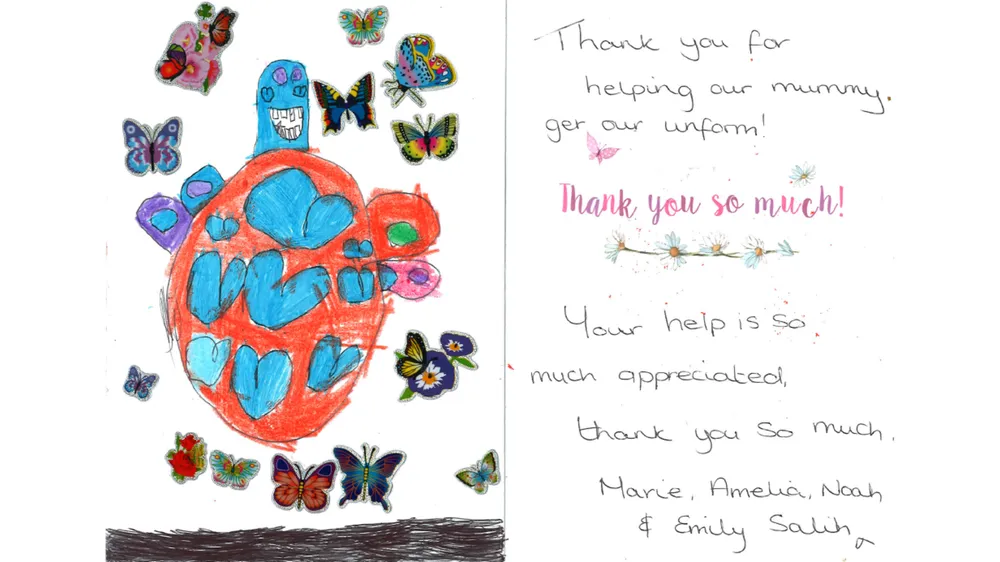 Marie Salih thank you card