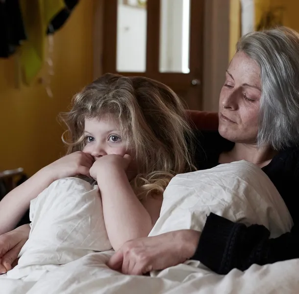 Mum and Daughter on sofa
