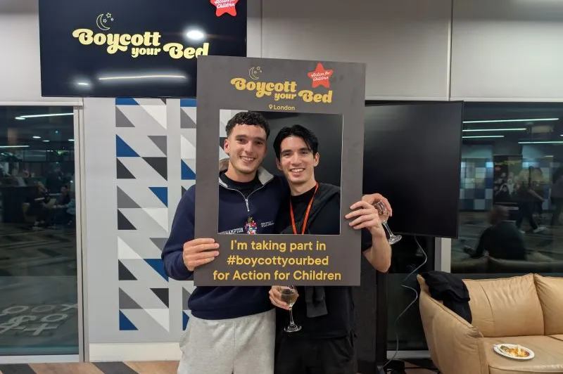 Participants ahead of Boycott Your Bed 2025