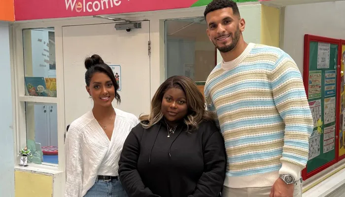 Young Ambassador Rachel with Love Islander's Kai and Sanam