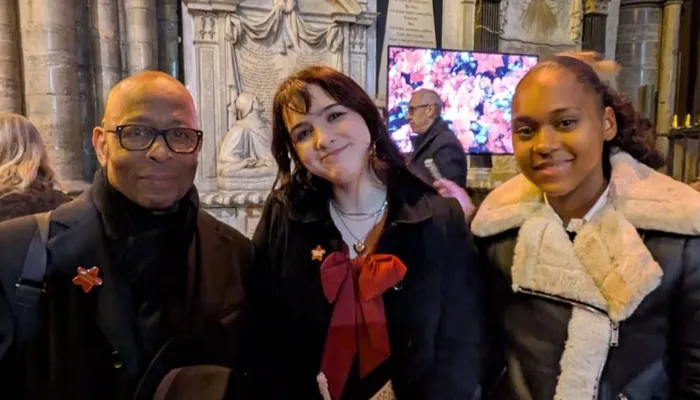 Ronnie Archer-Morgan with Meghan and Chan at the Royal Carol Concert 2025