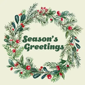 Season's greetings wreath
