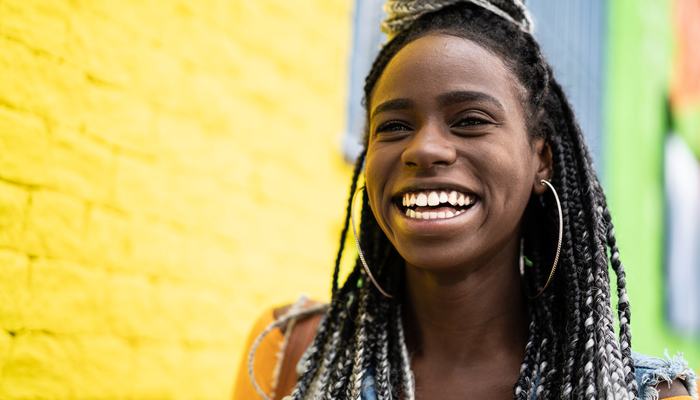 Smiling teenage girl
