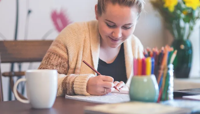 Teenager drawing