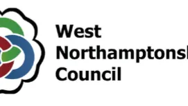 West Northants Council Logo with Green, Red and Blue Rose