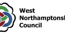 West Northants Council Logo with Green, Red and Blue Rose