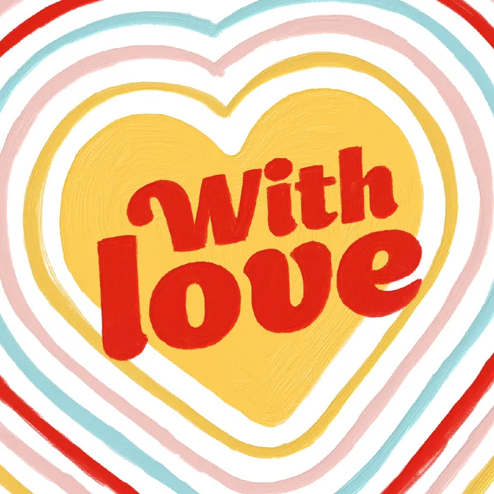 With love multicoloured hearts paint effect
