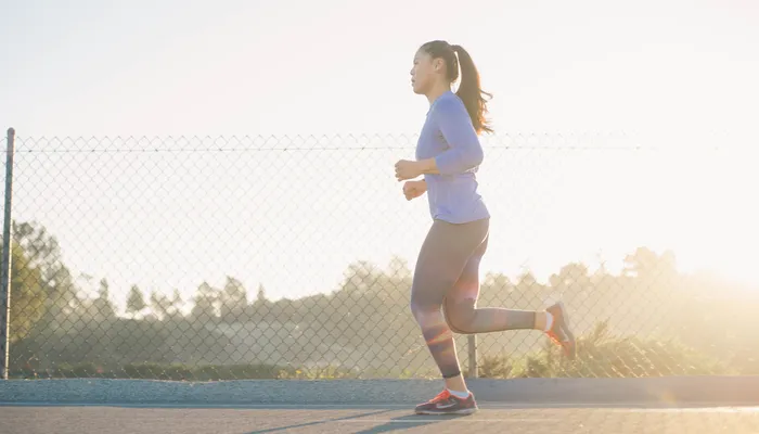 Woman running outdoors