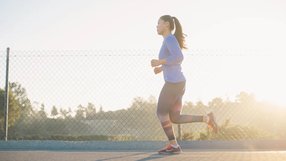 Woman running outdoors