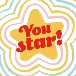 You star multicoloured stars painted effect