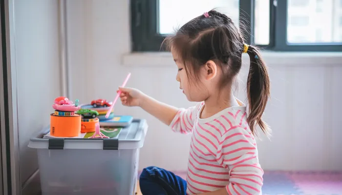 Young girl playing