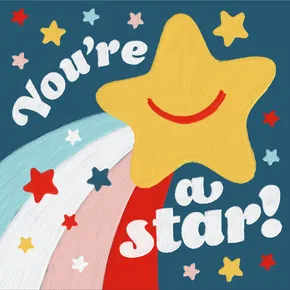 You're a star on blue background in painted effect