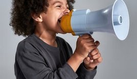 child with megaphone