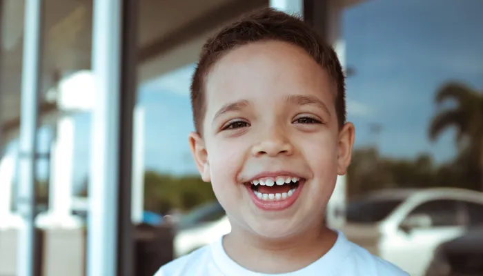 happy young boy outdoors