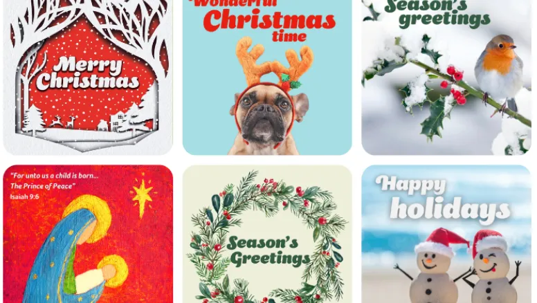 Collection of different Christmas eCard fronts