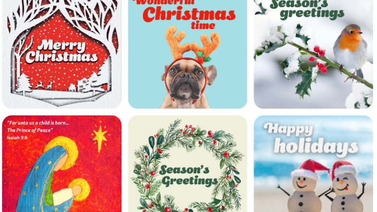 Collection of different Christmas eCard fronts