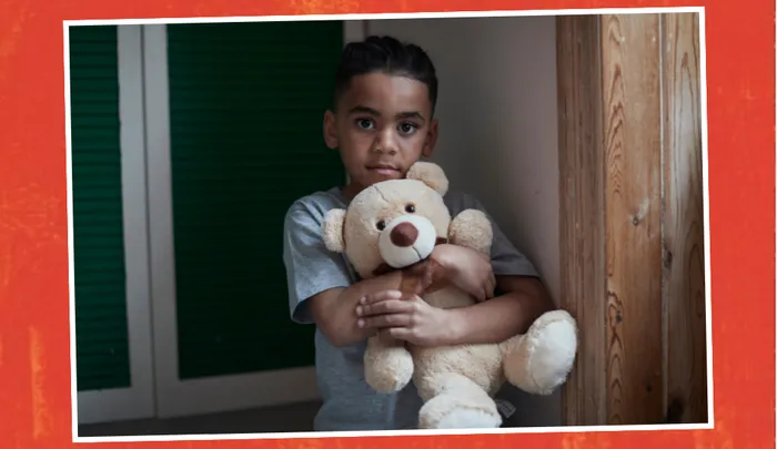 boy with teddy for growing challenge