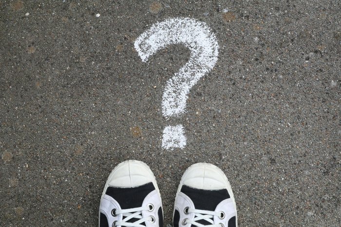 question mark feet