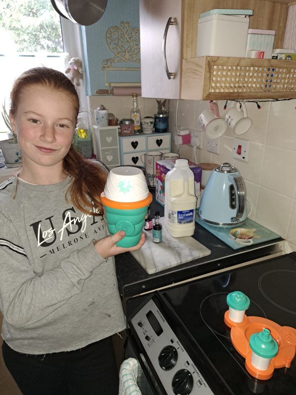 Jess with ice cream maker